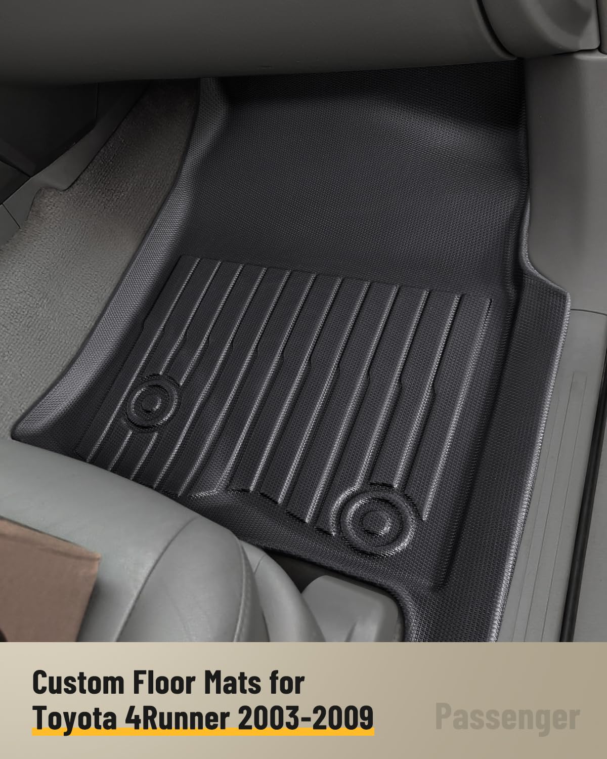 Car Floor Mats for Toyota 4Runner: 2003-2009 (4th Gen) Cargo Trunk Liner, All Weather Accessories Rubber Carpet Custom Fit for Toyota 4 Runner 2003 2004 2005 2006 2007 2008 2009 SUV (Only 5 Seat Model