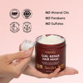 MAREE Curl Repair Hair Mask - Deep Conditioning Care for Damaged, Dry Curly Hair Products for Women & Men - Curl Moisturizer & Conditioner - Tratamiento Mascarilla para el Cabello Seco y Maltratado