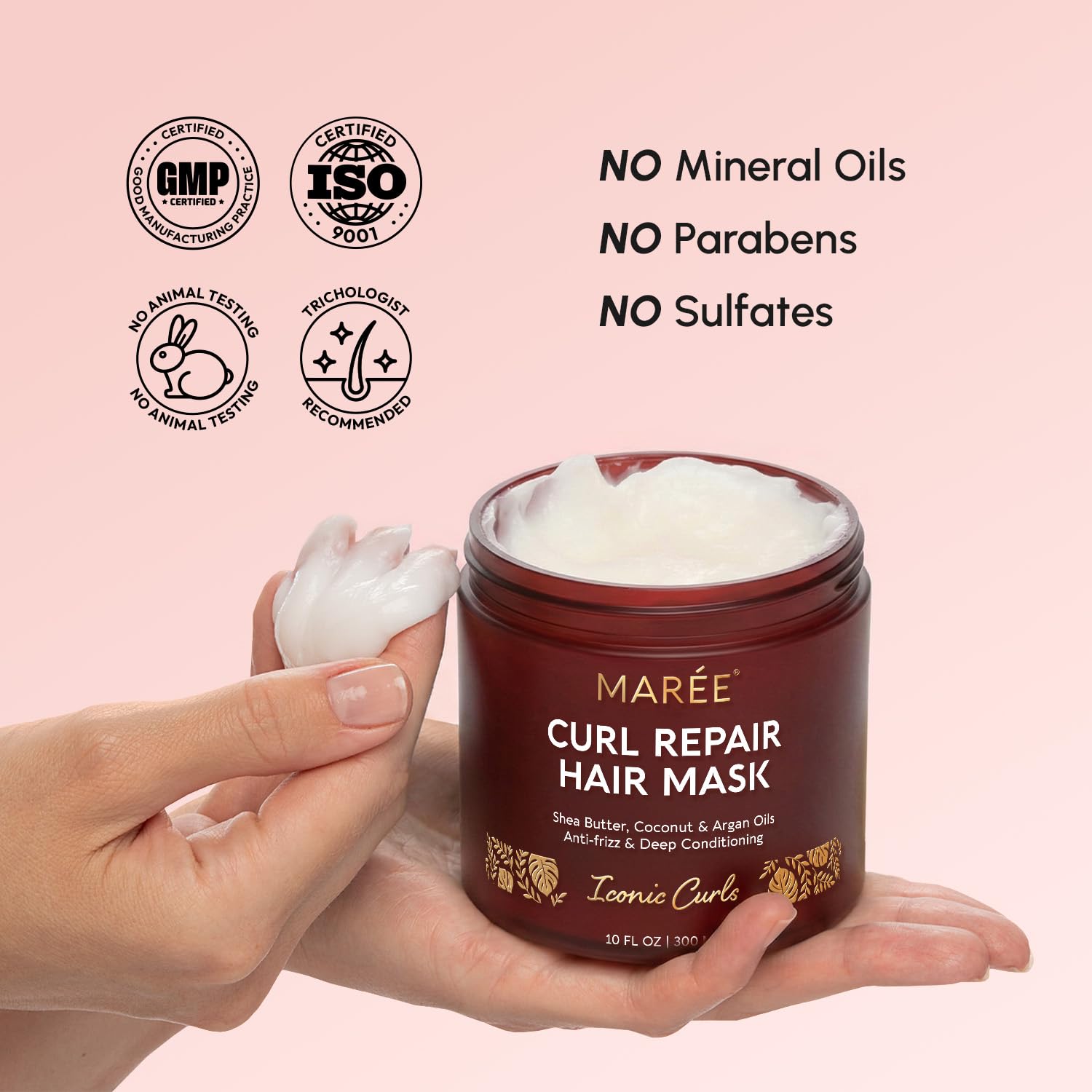 MAREE Curl Repair Hair Mask - Deep Conditioning Care for Damaged, Dry Curly Hair Products for Women & Men - Curl Moisturizer & Conditioner - Tratamiento Mascarilla para el Cabello Seco y Maltratado