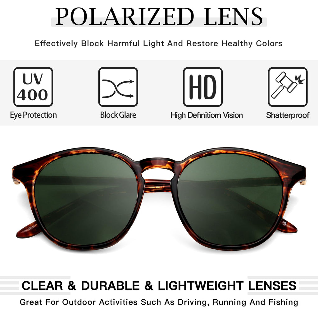 SIPHEW Classic Small Round Sunglasses for Men, Retro Sunglasses Polarized UV Protection Lens for Outdoor/Driving