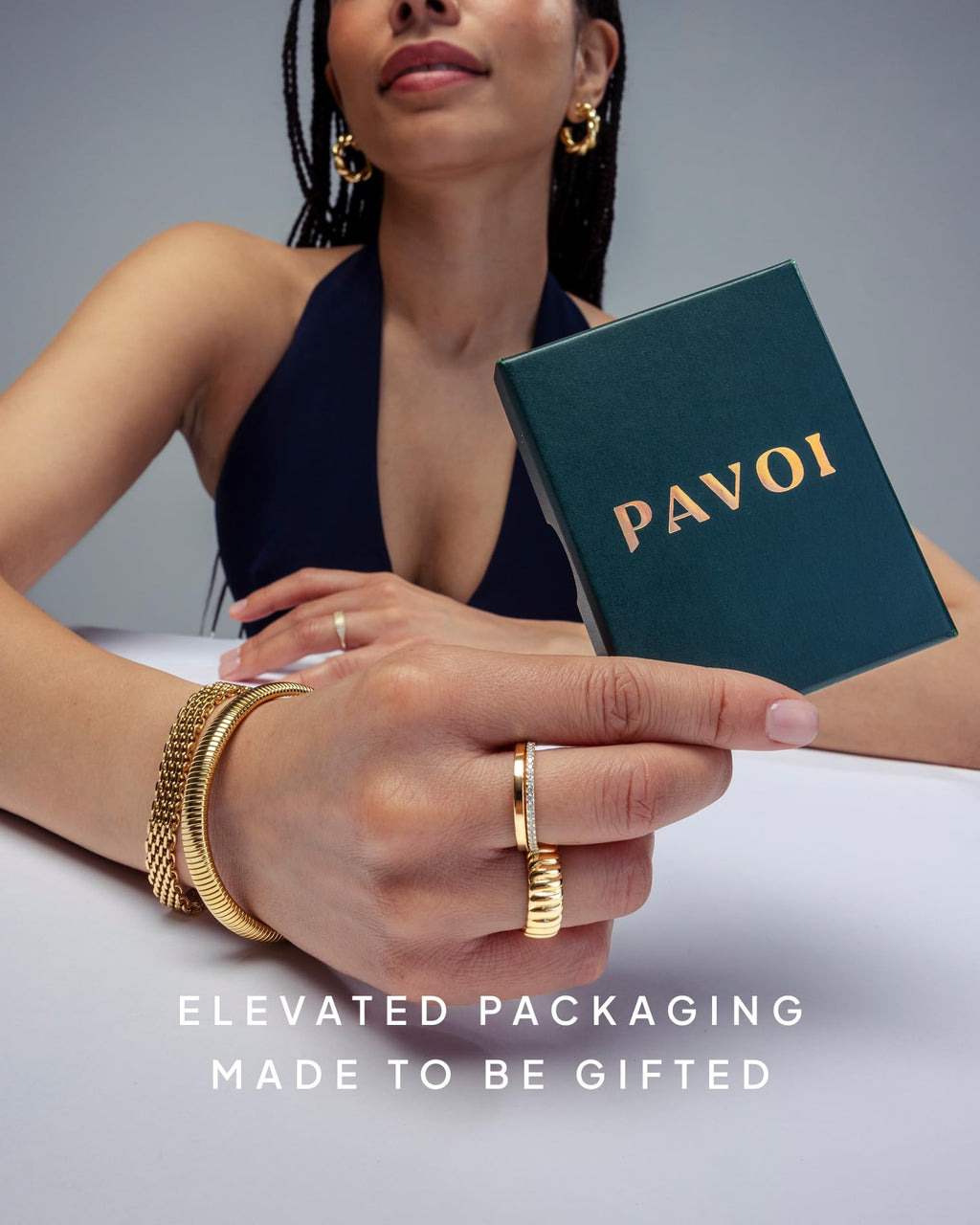 PAVOI 14K Yellow Gold Plated Paperclip Tennis Bracelets | Link Chain Gold Bracelet for Women with Round Cubic Zirconia | Adjustable Trendy Bridal Jewelry - Yellow