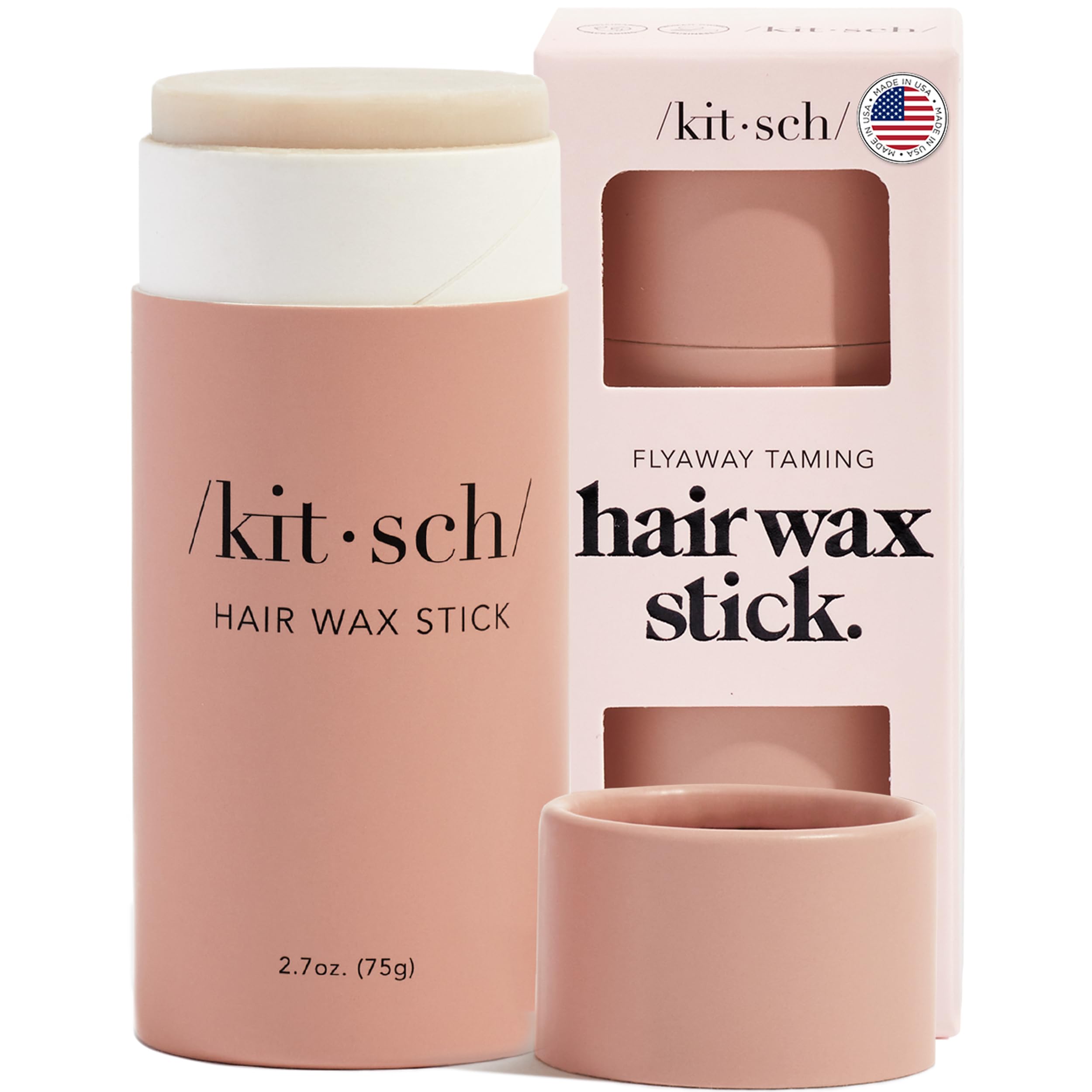 Kitsch Hair Wax Stick for Women & Men - Anti-Frizz and Fly Away Hair Tamer, No Residue Hair Finishing Stick | All Day Hold Styling Product - 2.7 oz
