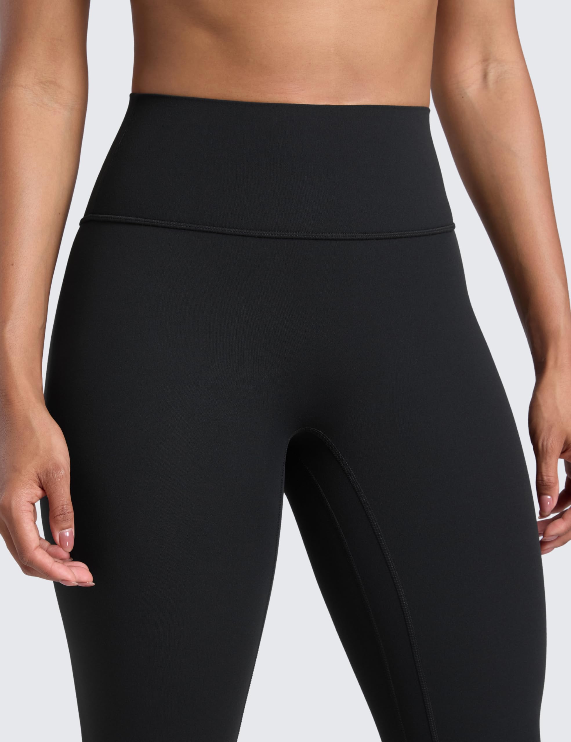 CRZ YOGA Secretsculpt Butterlift Workout Leggings 25" - No Front Seam High Waisted Womens Yoga Pants Booty Scrunch Butt Black Small