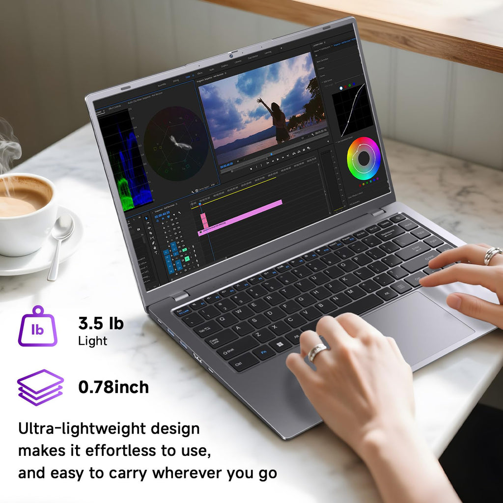 MAXVELTH Laptop 32GB RAM 1TB SSD, Gold Pentium Processor (Up to 3.4GHz), 14 Inch IPS FHD Display, 38WH, USB3.2, Type-C, HDMI, WiFi 5, Win11 Laptop, Notebook Laptops for Business and Students
