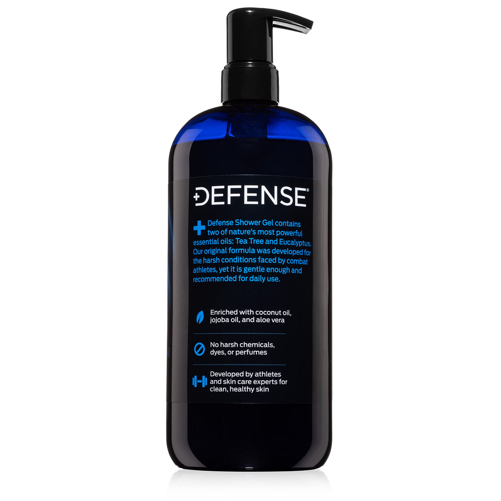 Defense Soap Tea Tree Body Wash | All Natural Organic Shower Soap for Athletes | Odor Control & Skin Fungal Protection for Sports, Post Workout & Recovery - 32 oz