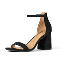 Amazon Essentials Women's High Heel Nola, Black Faux Suede, 7