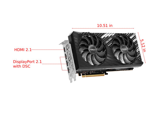 ASRock AMD Radeon RX 7700 XT Challenger 12GB GDDR6 192-bit 0dB Silent Cooling 7680 x 4320 DisplayPort HDMI LED Indicator 18Gbps Dual Fan Graphics Card