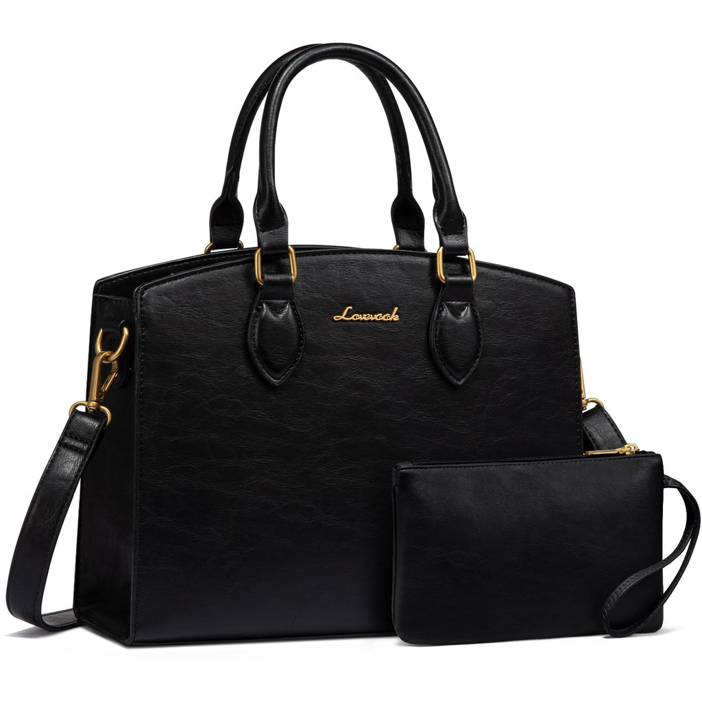 LOVEVOOK Purses and Handbags for Women, Vintage Tote Shoulder Bag Trendy, PU Leather Satchel Bag, Medium Ladies Hand Bag