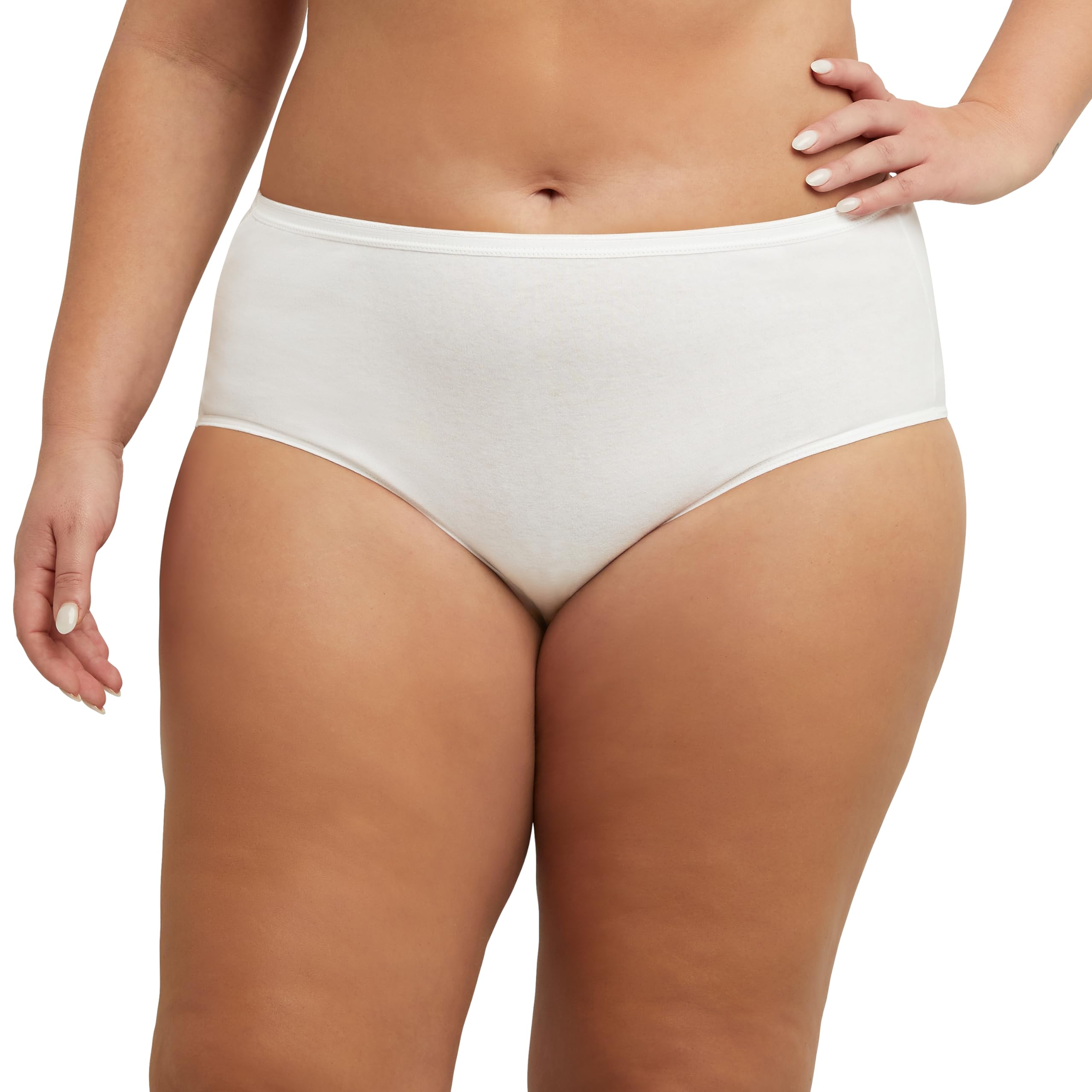 JUST MY SIZE Women's Cool Comfort Cotton Brief 6-Pack (16106P)