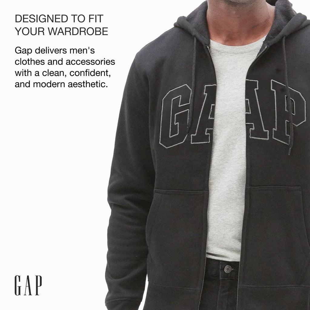 GAP mens Logo Hoodie Zip Hooded Sweatshirt, True Black V2 2, XX-Large US