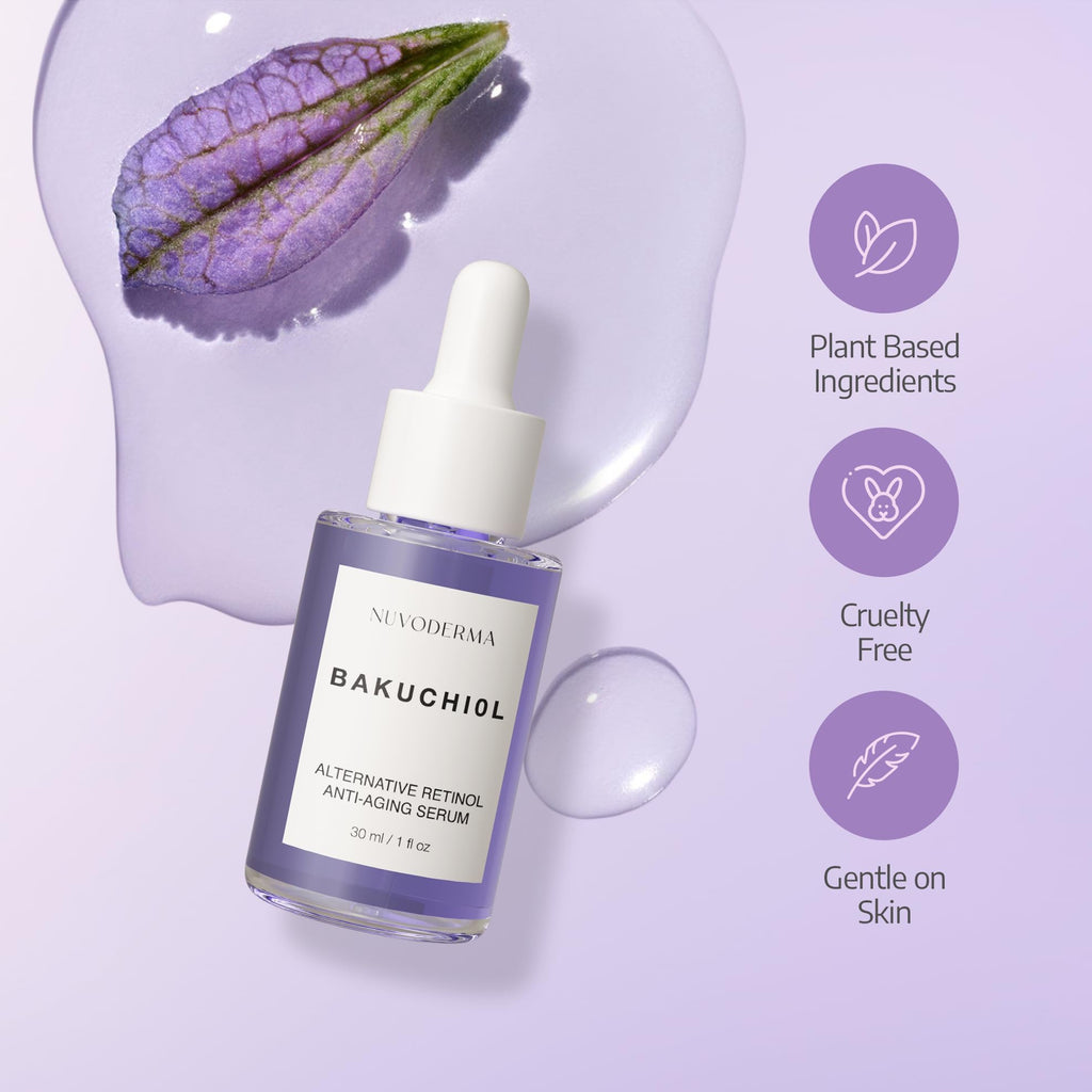 Bakuchiol Face Serum – Bakuchiol Retinol Alternative – Organic Bakuchiol Serum with Collagen and Peptides – Natural Anti-Aging Serum for Fine Lines, Wrinkles, Dark Circles