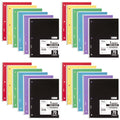 Mead Spiral Notebook, 24 Pack, 1 Subject, Wide Ruled Paper, 7-1/2" x 10-1/2", 70 Sheets per Notebook, Colors Will Vary (930203-ECM25)