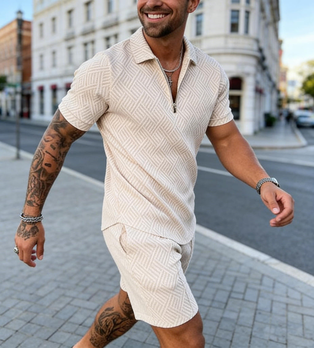 BIRW Army Green Camouflage S Mens Short Sets 2 Piece Outfits Polo Shirt Fashion Summer Tracksuits Casual Set Short Sleeve and Shorts Set for Men