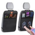 lebogner Back Seat Cover For Kids + 3 Pocket Storage Organizer, 2 Pack X-Large Waterproof Kick Mats Backseat Protector, Car Seat Back Protectors For Vehicles To Protect From Dirt, Mud & Scratches