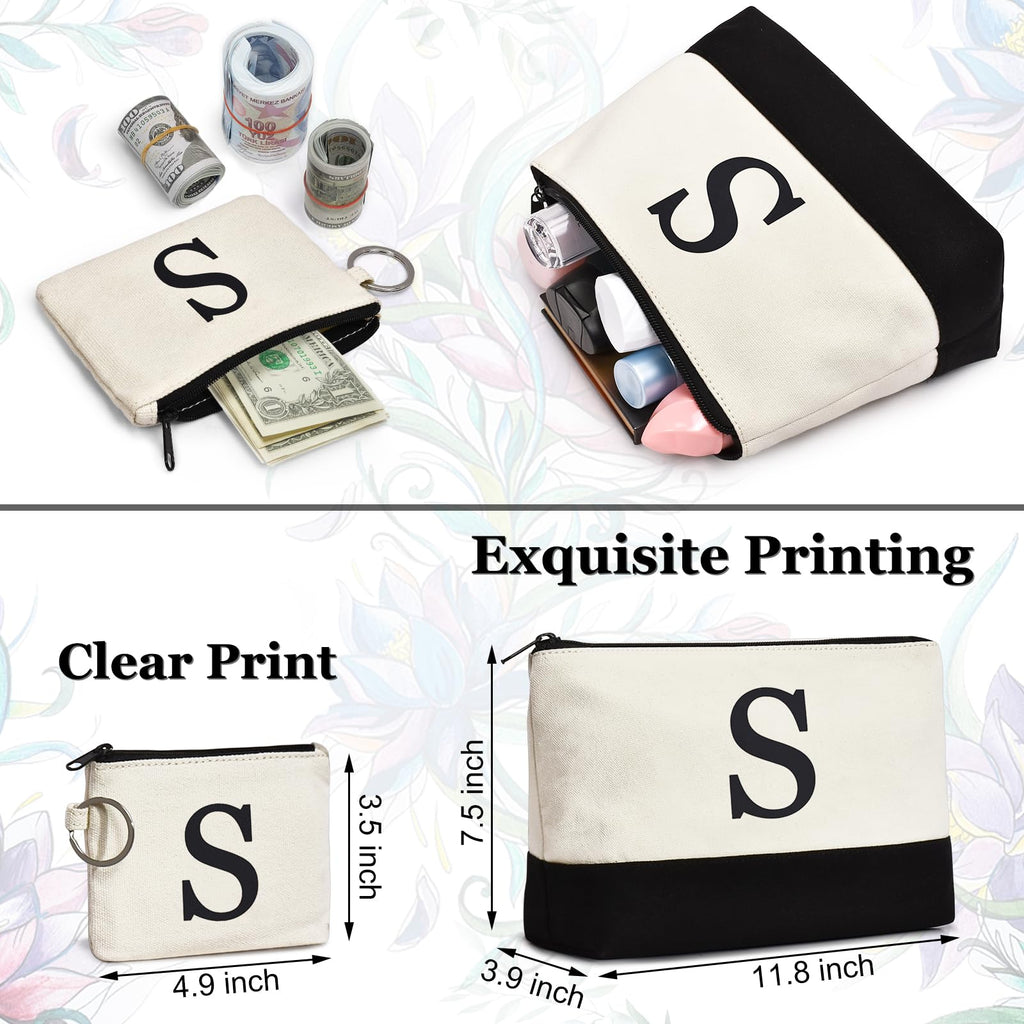 GASSDA Initial Canvas Tote Bag Birthdays Gift for Women Mom Teacher Friend Bridesmaid,Custom for Wedding Beach Holidays