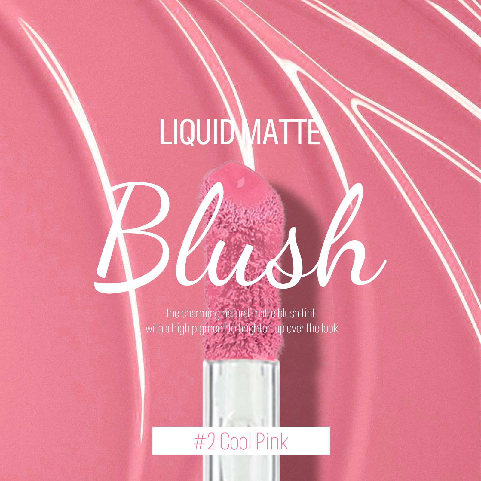 KYDA Liquid Blush, Matte Tinted for Cheeks, Lasting Dewy Cheek, Soft Creamy Blush, Blendable Lightweight, Buildable Matte Coverage, Cool Pink