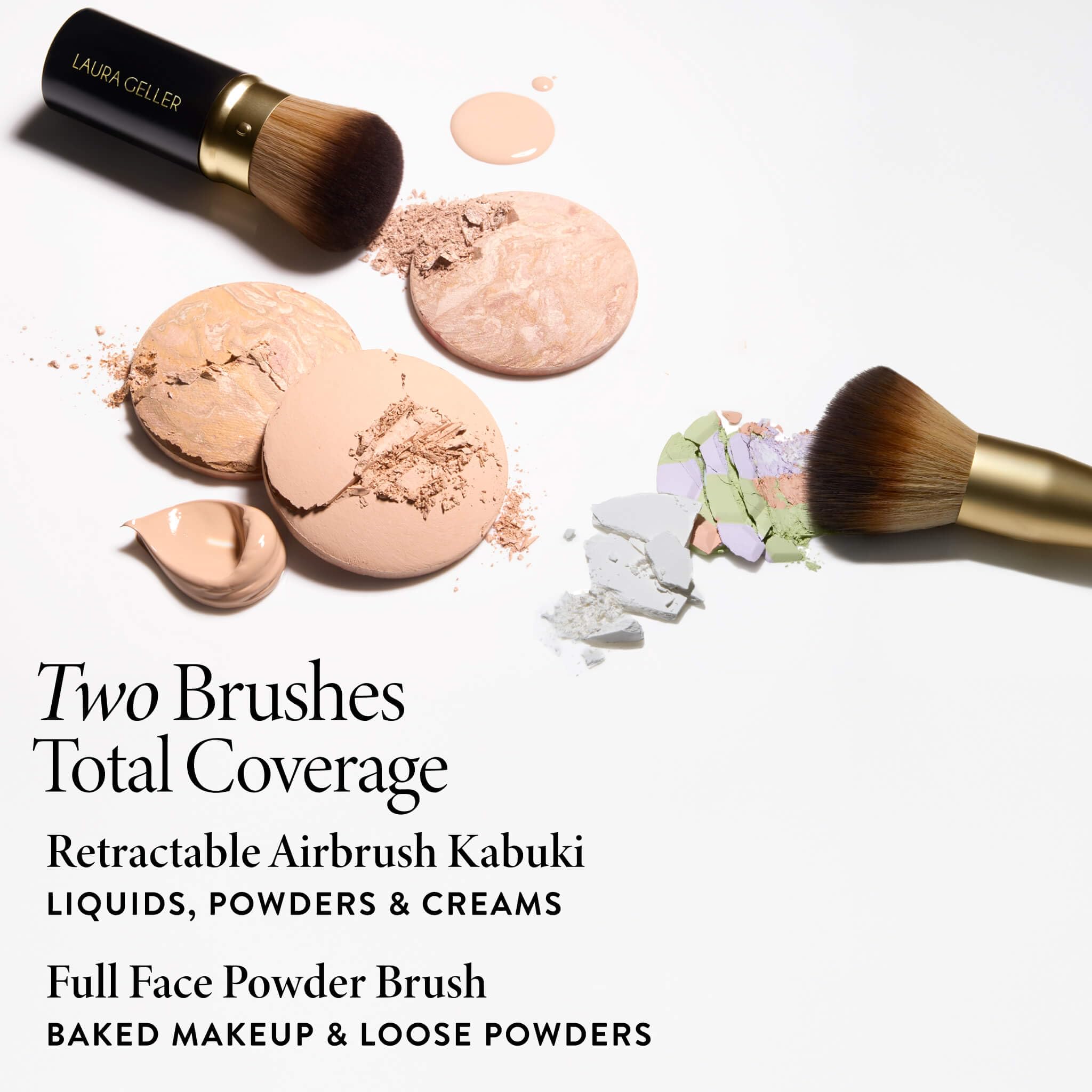 LAURA GELLER NEW YORK Blending Beauties Two-Piece Makeup Brush Gift Set for Powders and Foundation