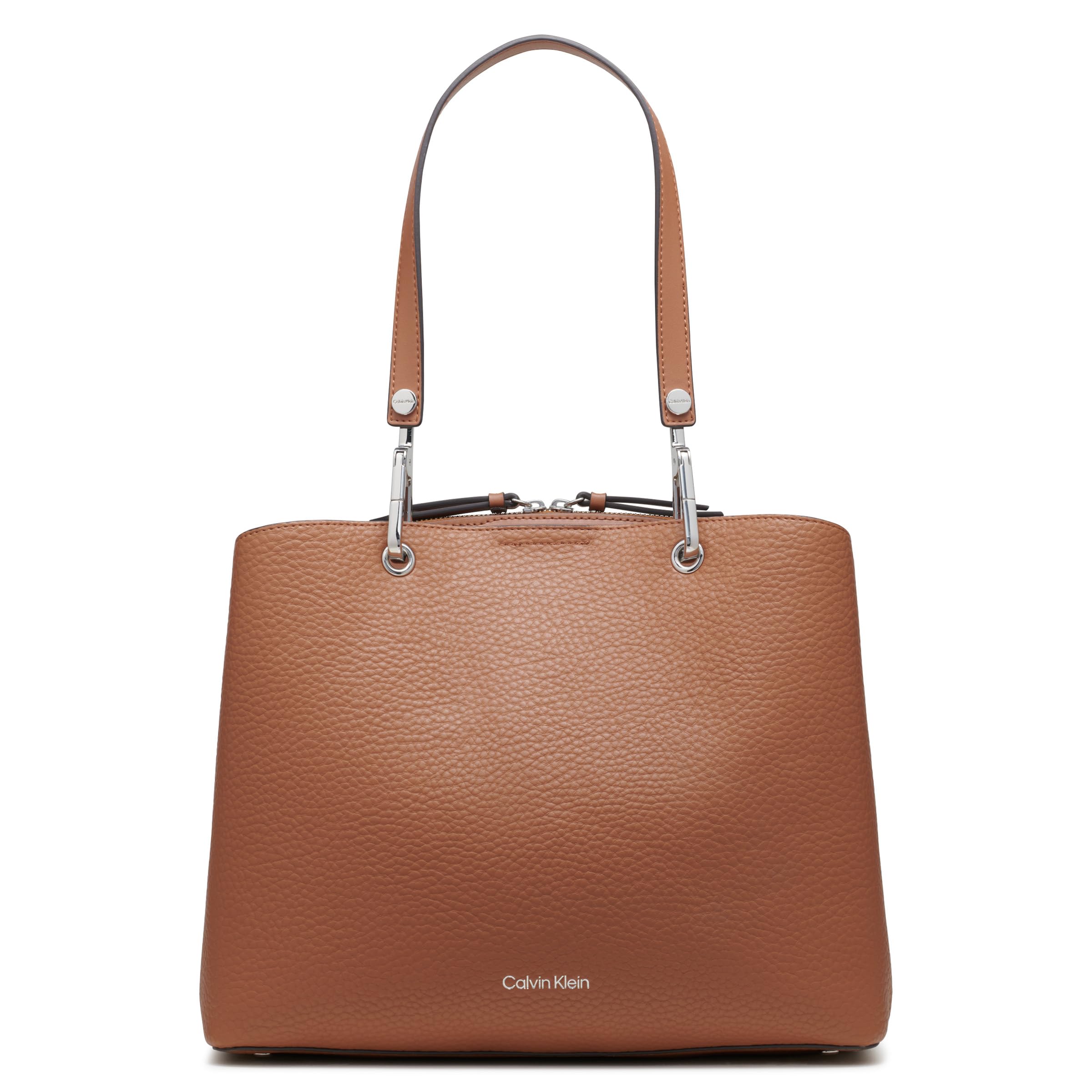Calvin Klein Garnet Triple Compartment Tote, Caramel, One Size