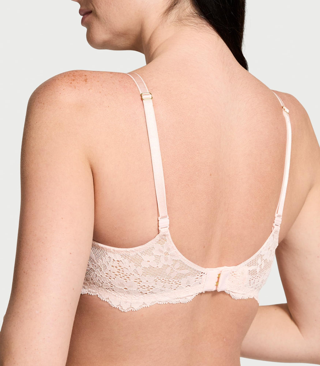 Victoria's Secret Dream Angels Wicked Unlined Lace Balconette Bra, Bras for Women, Purest Pink, 32DD