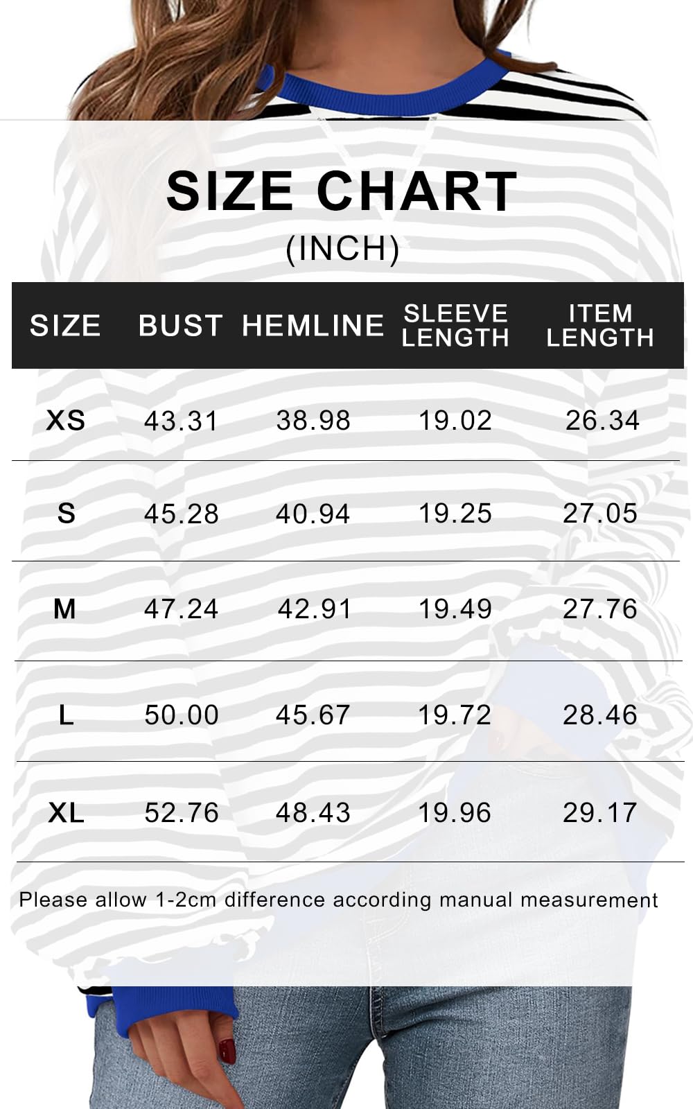 PRETTYGARDEN Women Striped Oversized Sweatshirt Color Block Crew Neck Long Sleeve Casual Pullover Top Spring Y2K Clothes (Red White, Small)