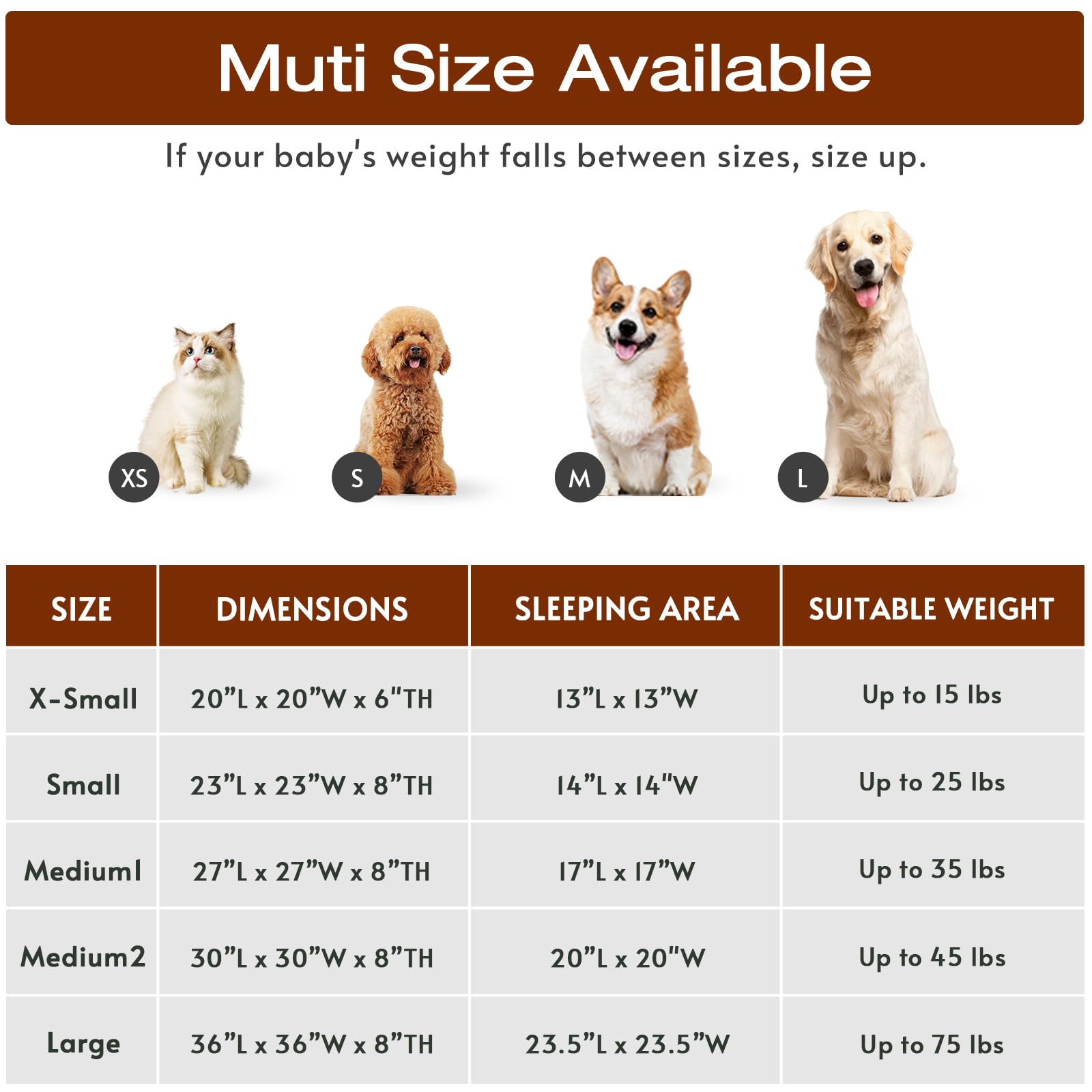 JOLLYVOGUE Dog & Cat Bed, Calming Anti-Anxiety Pet Bed for Small Dogs, Fluffy Donut Cushion for Small and Medium Pets (20")