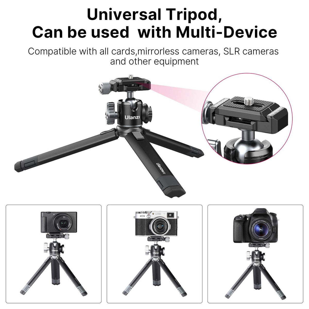 Portable Desktop Mini Tripod PICTRON MT-24 Compact Camera Tripod Aluminum