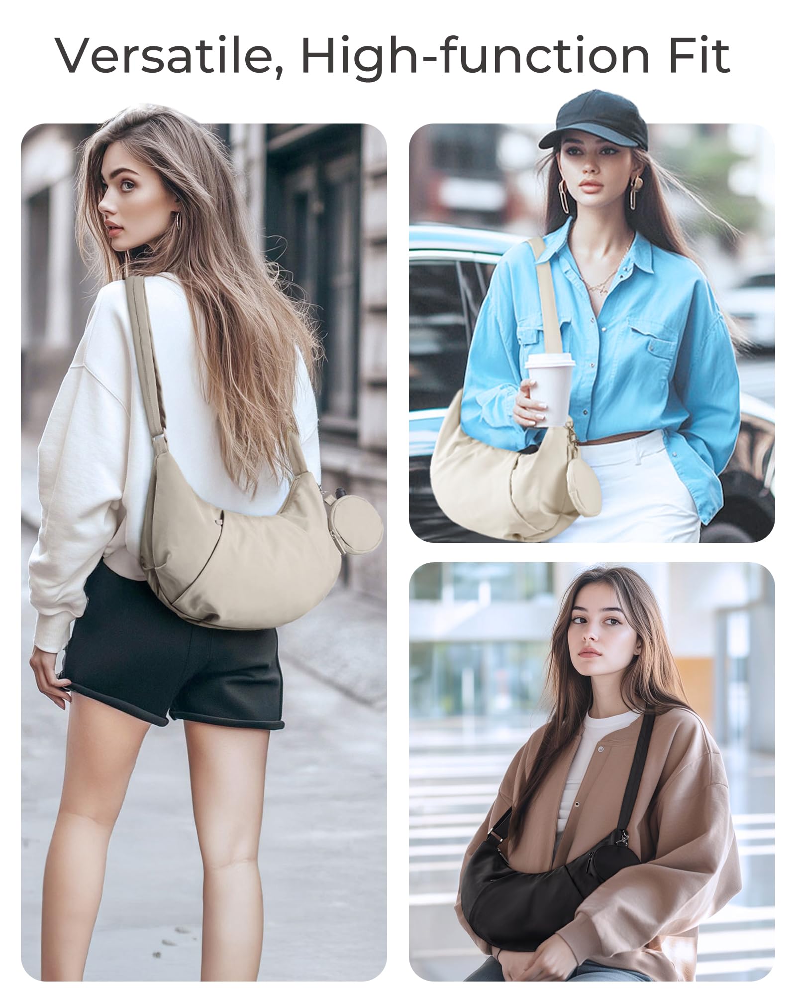 BAGSMART Lightweight Crossbody Bags for Women, Quilted Puffer Shoulder HandBags with Adjustable Strap for Travel