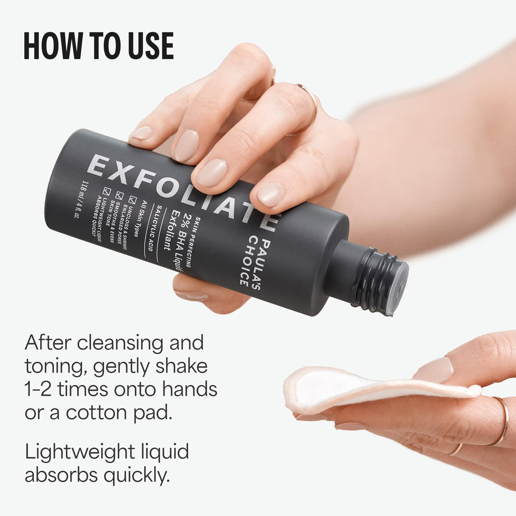 Paulas Choice--SKIN PERFECTING 2% BHA Liquid Salicylic Acid Exfoliant--Facial Exfoliant for Blackheads, Enlarged Pores, Wrinkles & Fine Lines, 4 oz Bottle