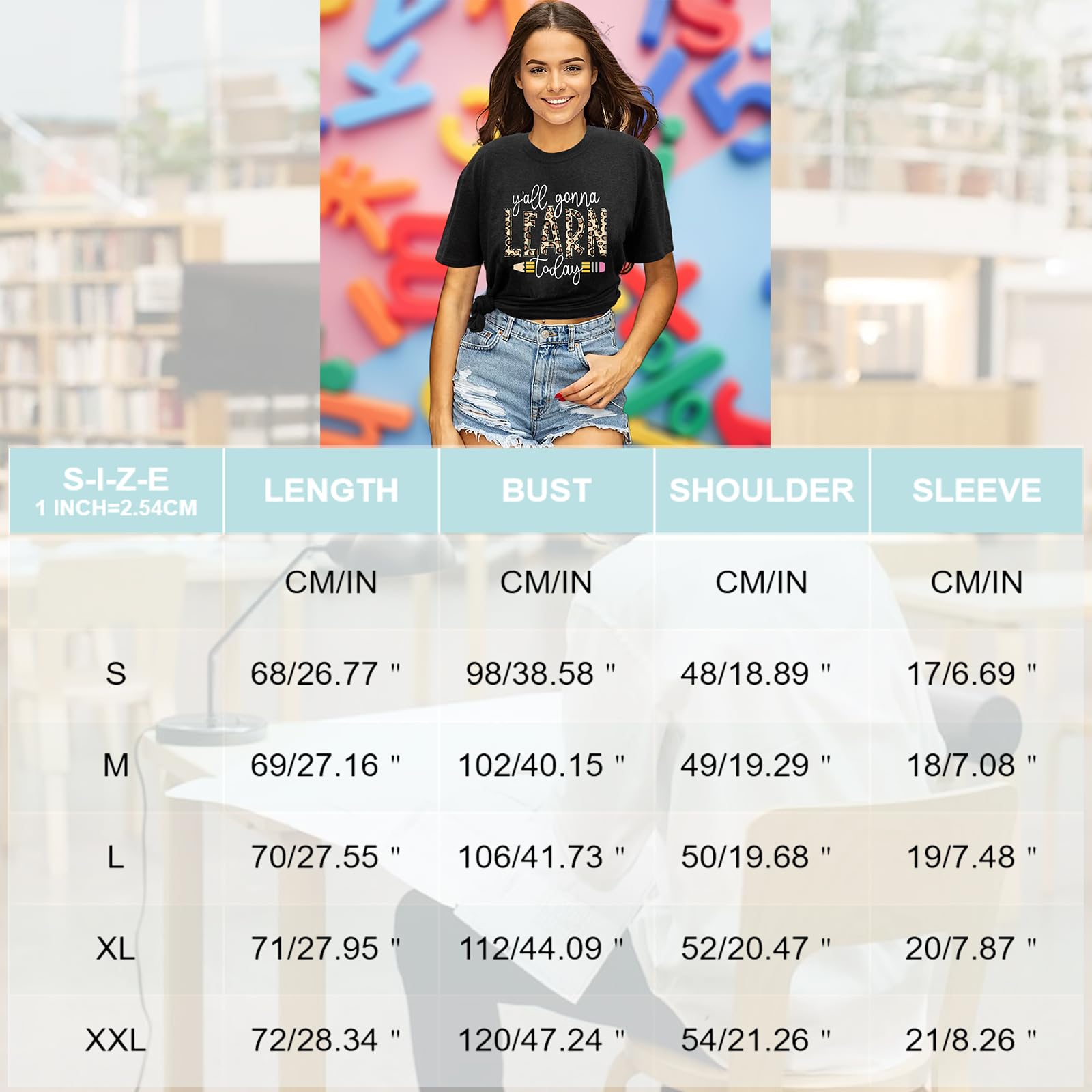 Teacher Shirt Women Y'all Gonna Learn Today Graphic Tees Funny Teach Tops First Day of School Short Sleeve Teaching Outfits Dark Grey XXL