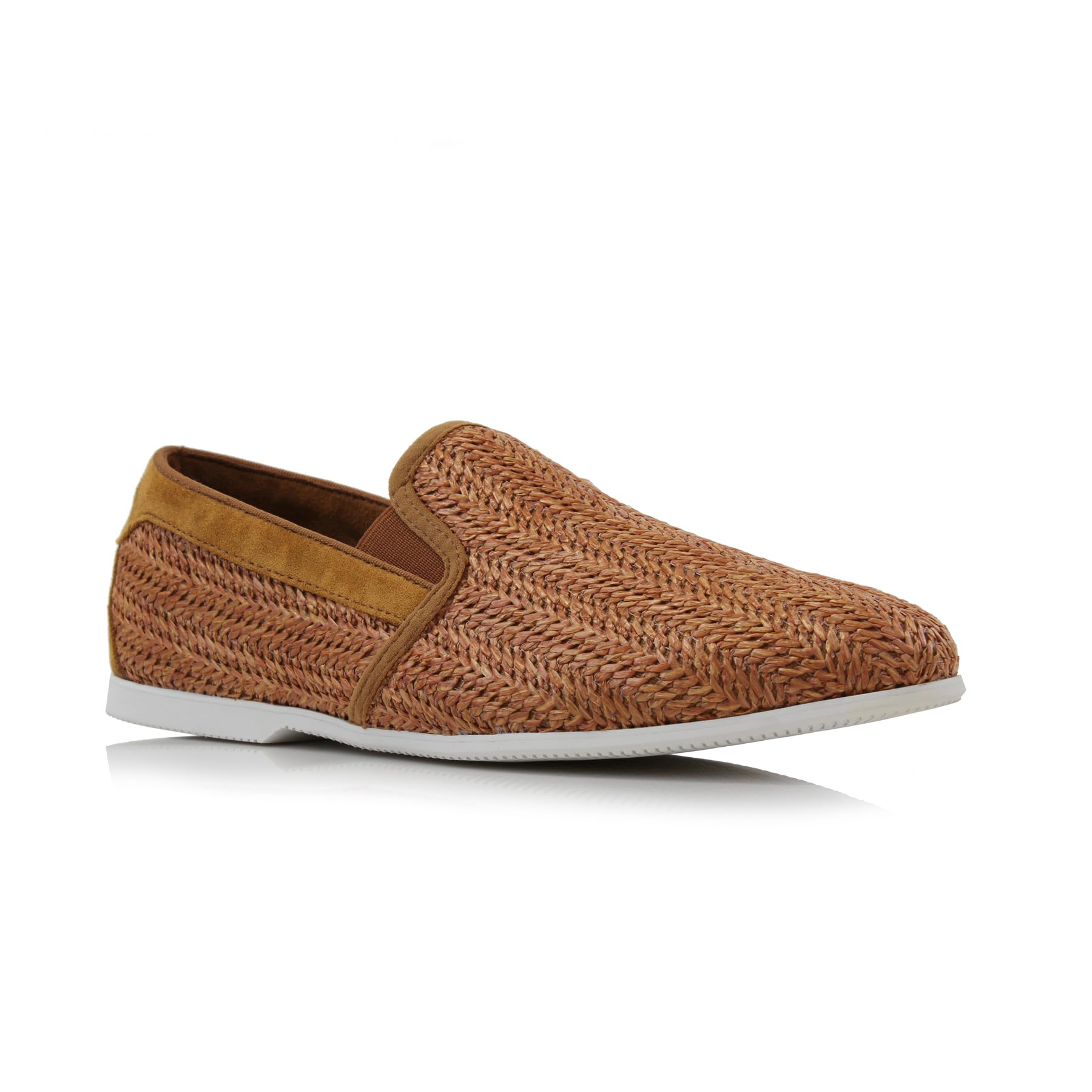 Ferro Aldo Men's Jiro Woven Slip-On Loafers | Lightweight Casual Espadrille Style Sneaker | MFA19676 | in Tatami Brown, Size 9
