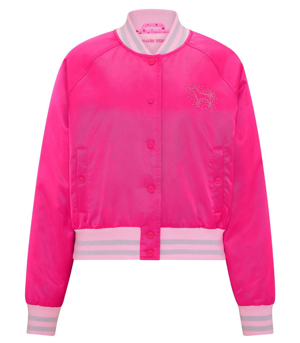 Victoria's Secret PINK | Elle Satin Varsity Jacket, Enchanted Pink, M