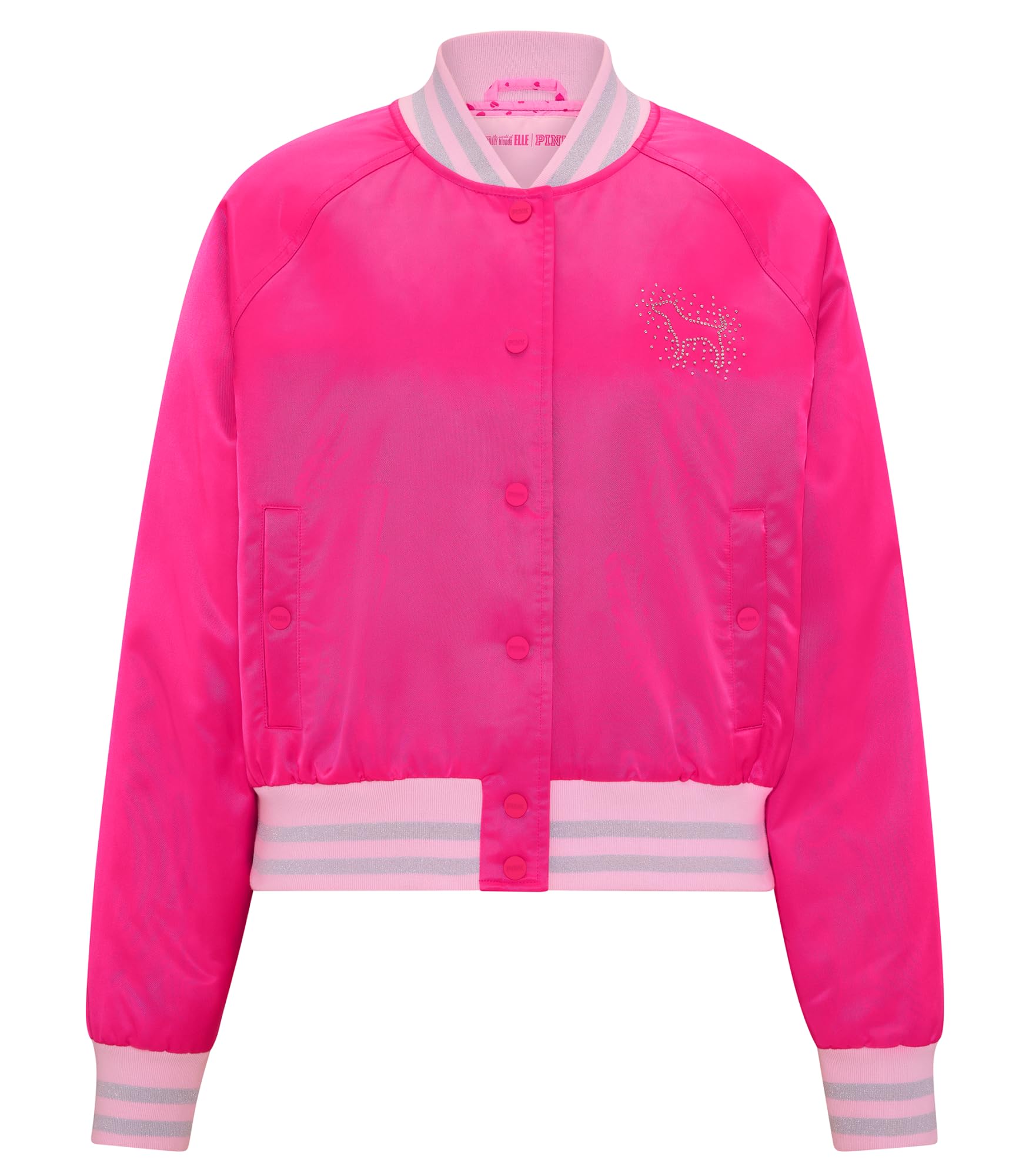 Victoria's Secret PINK | Elle Satin Varsity Jacket, Enchanted Pink, M