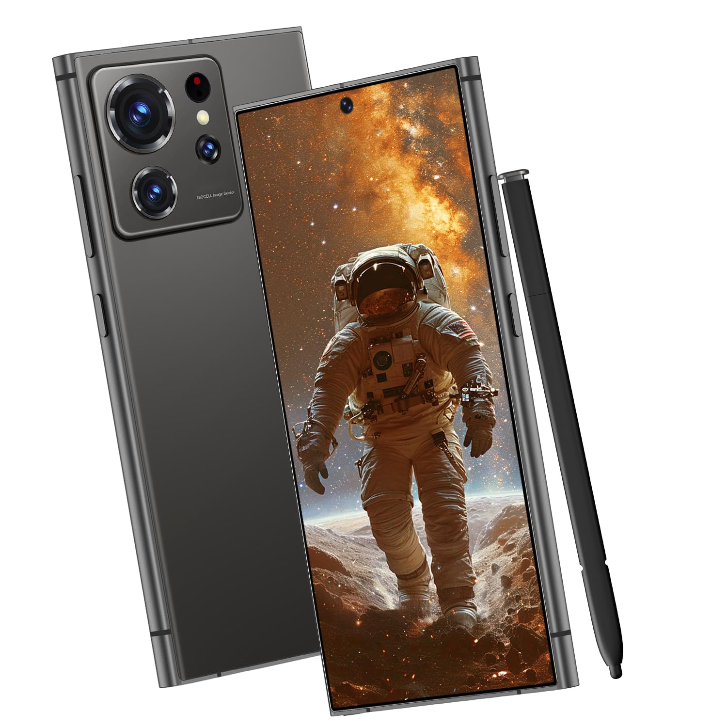 RokCokDok Unlocked Cell Phones Smartphone Android 13 Phones 8+256GB/6.8" HD Screen/108MP+48MP Camera/6800 mAh/Built-in Pen (Black)