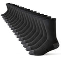 JOYNÉE 8 Pairs Mens Crew Cushion Socks Work Athletic Running Socks Casual Breathable Socks for Men,Black,Sock Size:10-13