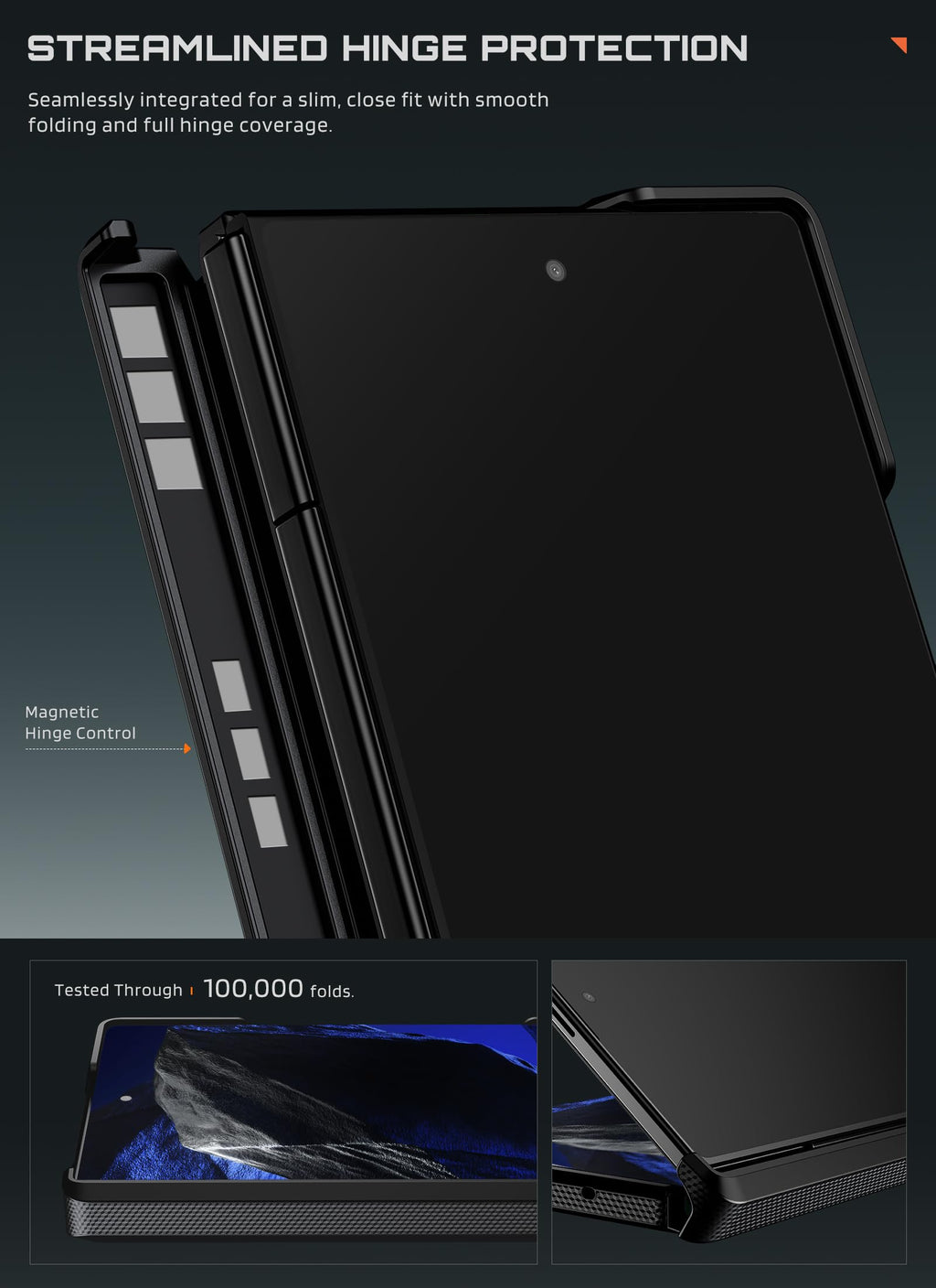 SUPCASE for Galaxy Z Fold 8 Ultra/Z Fold 7 Case, 360° Magnetic Stand, Black