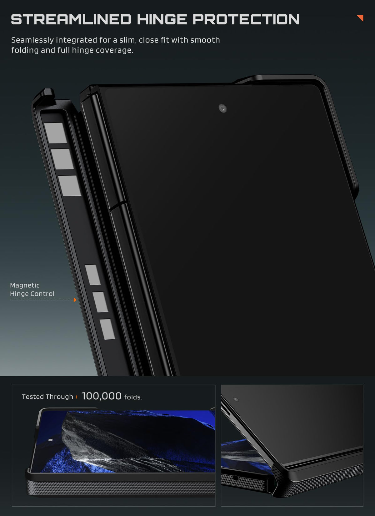 SUPCASE for Galaxy Z Fold 8 Ultra/Z Fold 7 Case, 360° Magnetic Stand, Black