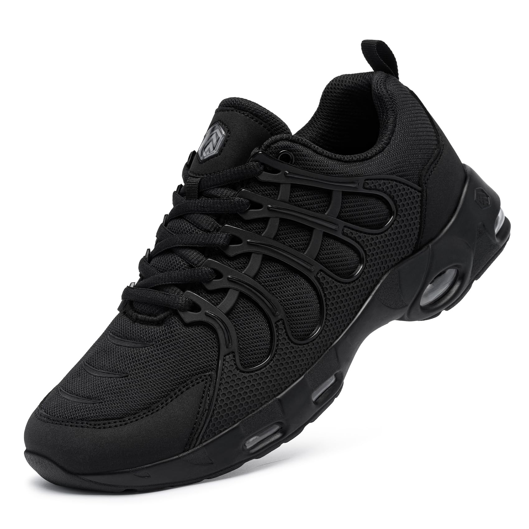 LARNMERN Non Slip Work Shoes for Men Slip Resistant Sneakers Casual Comfort Walking Mens Chef Kitchen Restaurant Breathable Wide Width，Black 10.5 Wide