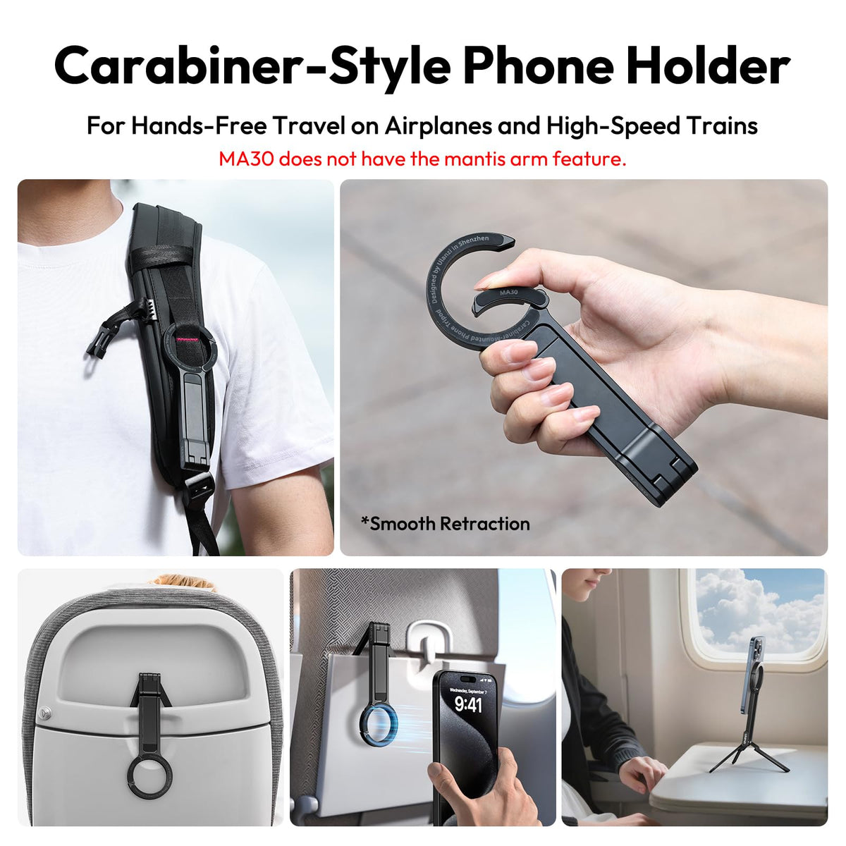 ULANZI MA30 Magnetic Phone Tripod Stand for iPhone - Aluminium Maglock Smartphone Mini Tripod Pocket Cell Phone Stand Strong Magnet Quick Mount Compatible with iPhone 17 16 15 14 13 12 Series, Black