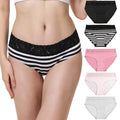 LYYTHAVON Women's Cotton Underwear Lace Soft Breathable Brief Ladies Panties 5 Pack (Multicolored A, 5 Pack, Medium)