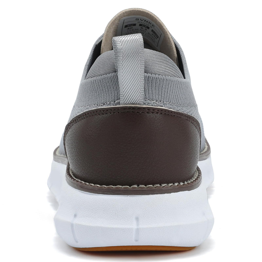 SVNKE Men's Mesh Dress Shoes Casual Business Lace Up Oxford Sneakers Lightweight Breathable Walking Shoes Comfortable Thick Sole Tennis Footwear Light Gray 10.5 Extra Wide