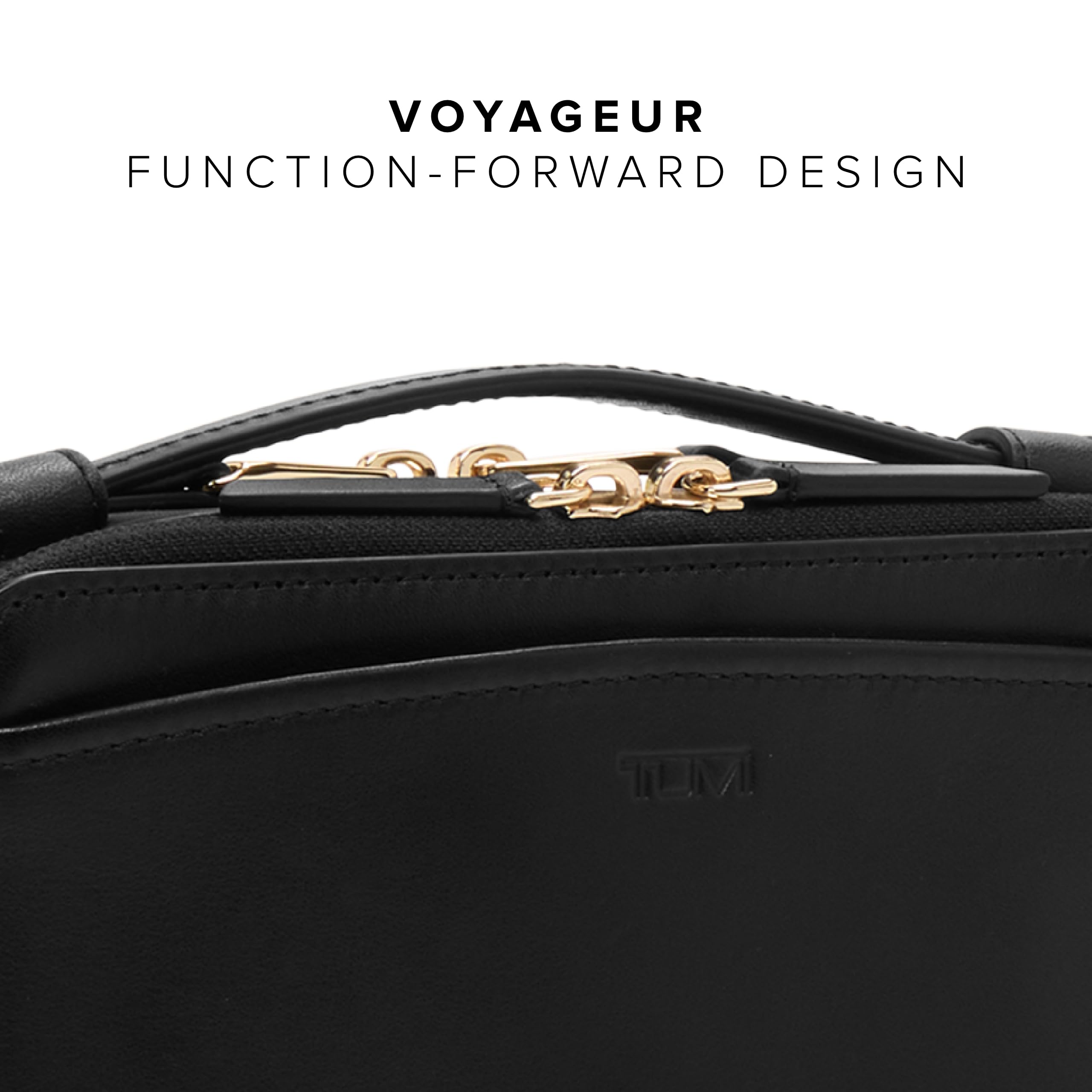 TUMI - Voyageur Myla Crossbody - Stylish Shoulder Bag with Key Leash, Card Pockets & More - Everyday Women's Purse - Black, Light Gold Hardware