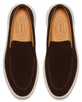 Journey West Men's Comfort Casual Slip-on Suede Leather Loafers Shoes for Men Coffee US 9