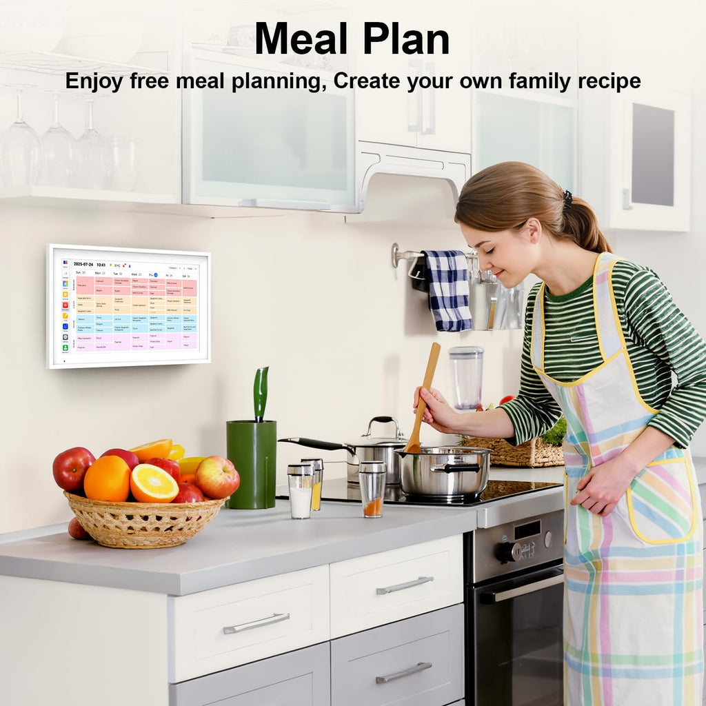 Linkdaze Digital Calendar 15.6" Digital Wall Planners for Family Schedules, Electronic Calendar with 1920*1080 Interactive Touchscreen, Digital Photo Frame Built-in 64GB Memory, Smart Calendar-White