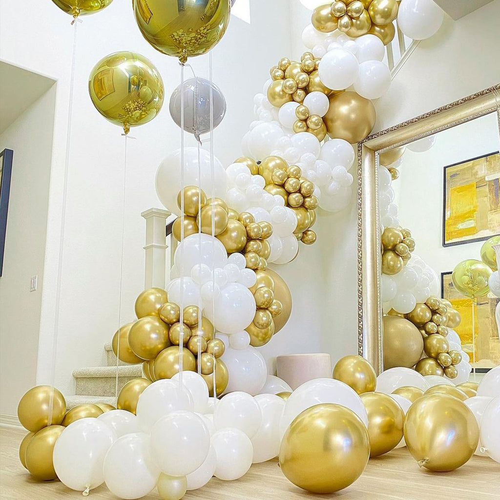 PartyWoo Gold Balloons 127pcs Different Sizes of 36 18 12 10 5 Inch Gold Balloon Arch Kit Garland for Birthday Wedding Anniversary Baby Shower Graduation Retirement Casino Party Decorations Gold-G101