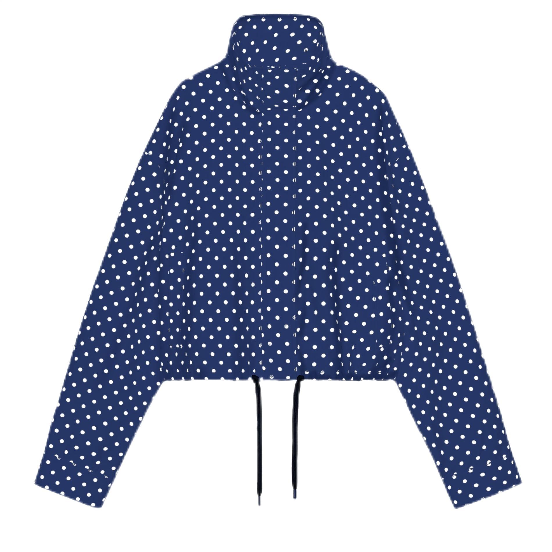 Songling Women Bomber Jacket Casual Coat Zip Up 2025 Trendy Fall Outfits Lightweight Polka Dot Puffer Jacket with Pockets(Navy,M)