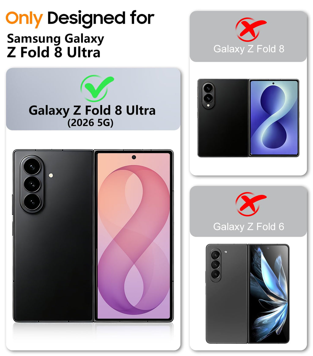 SPIDERCASE Magnetic for Samsung Galaxy Z Fold 8 Ultra Case, Black