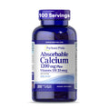 Puritan's Pride Absorbable Calcium 1200 mg Plus Vitamin D3 25mcg 1000 IU with Bone-Active™, 200 Rapid Release Softgels