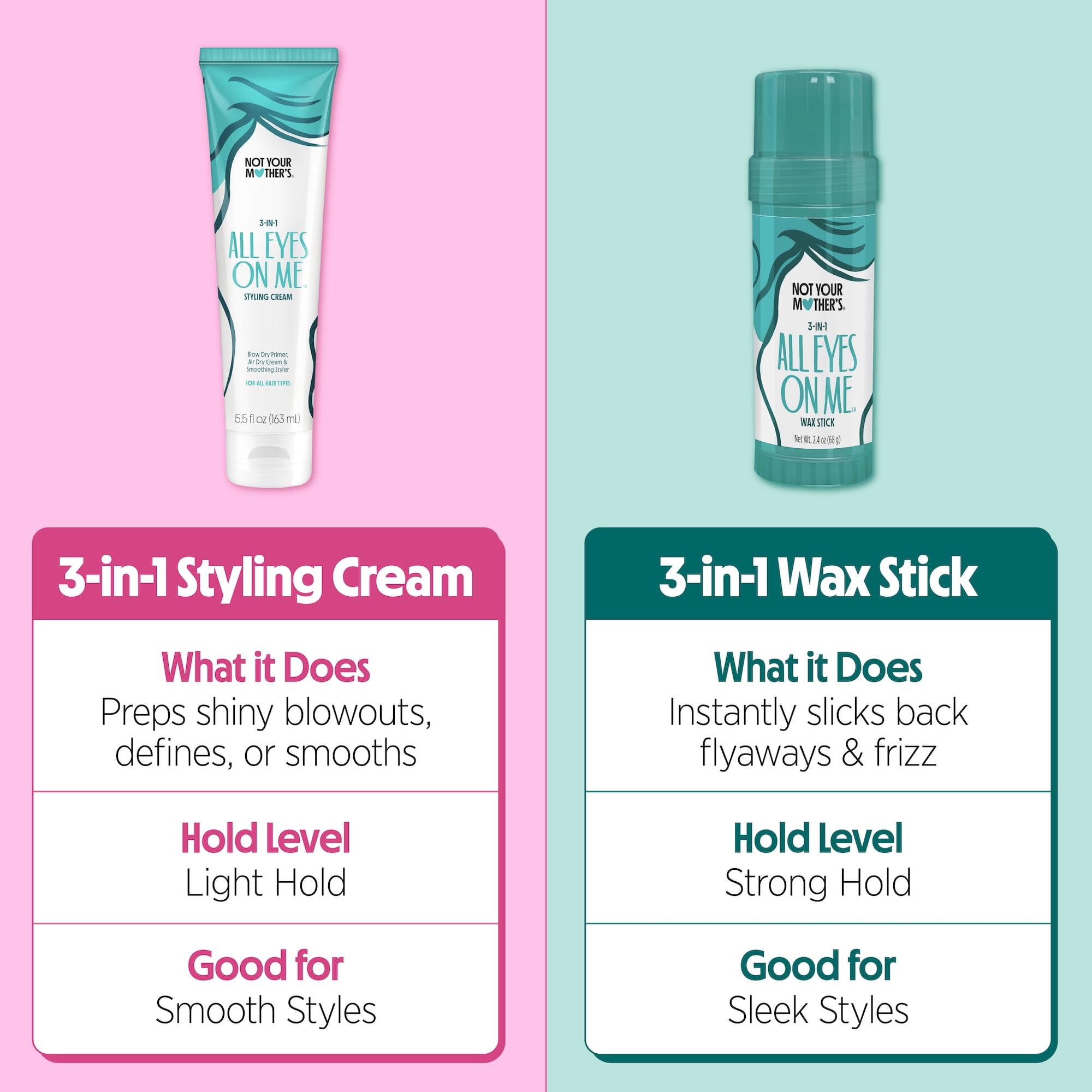 Not Your Mother's All Eyes On Me 3-in-1 Hair Styling Cream with UV Protection - Styling Cream for All Hair Types
