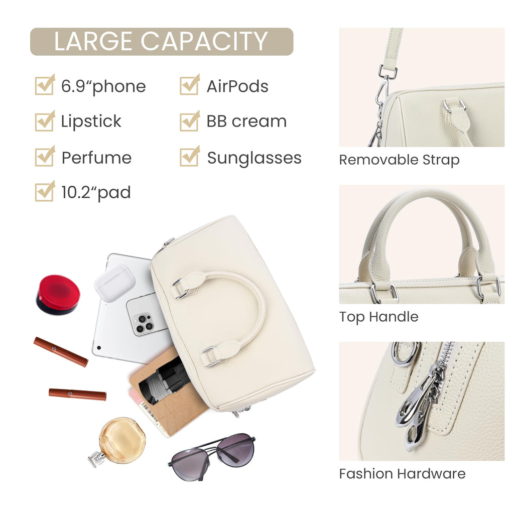 HESHE Leather Purse for Women Tote Top Handle Bag Crossbody Satchel Handbag