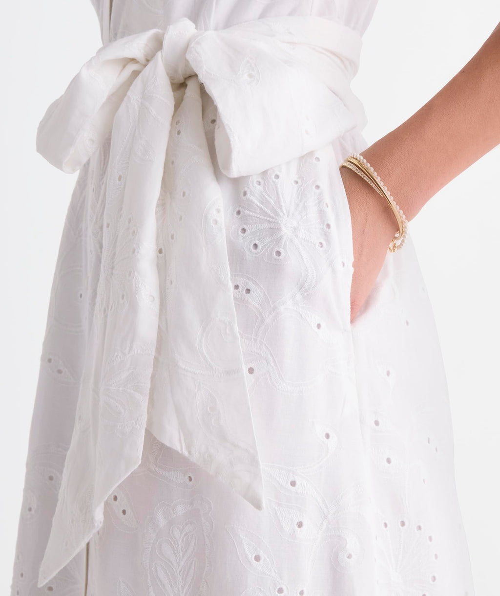 vineyard vines Vanessa Eyelet Shirtdress, White, 2